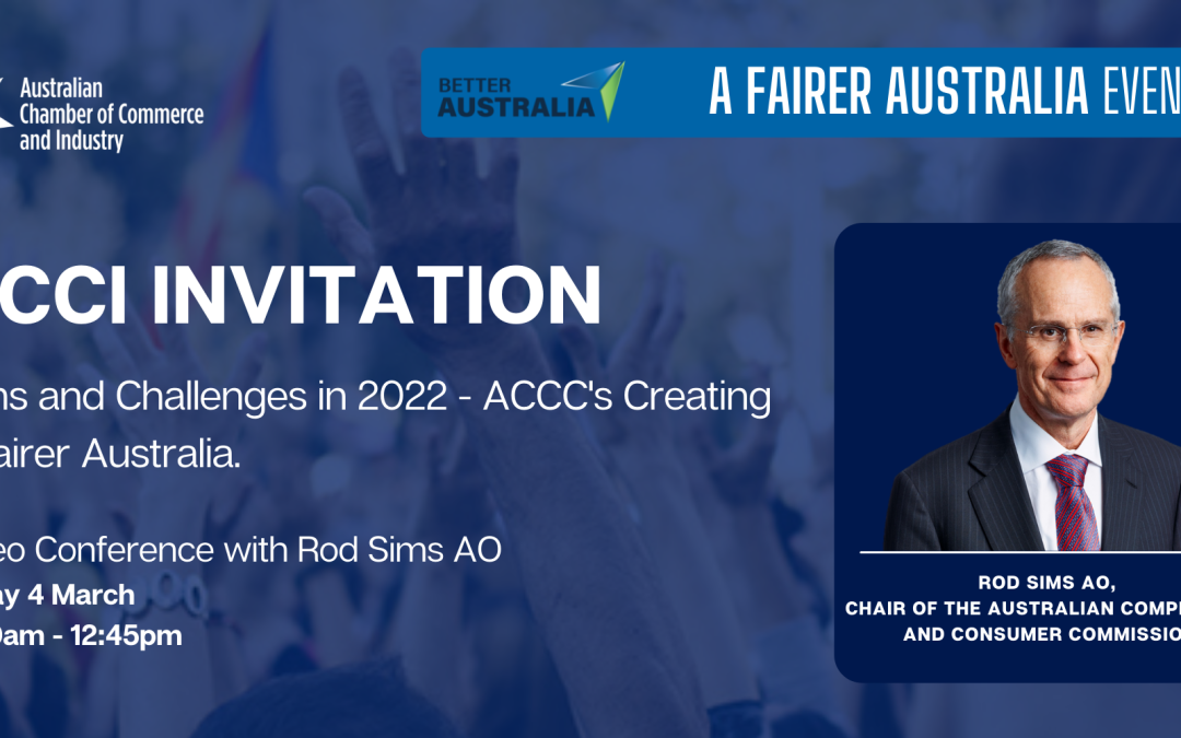 ACCI Zoom Session with Rod Sims AO, Chair of the Australian Competition and Consumer Commission
